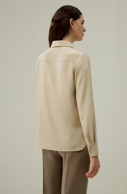 Lilysilk Graceful Button Up Silk Blouse In Dune