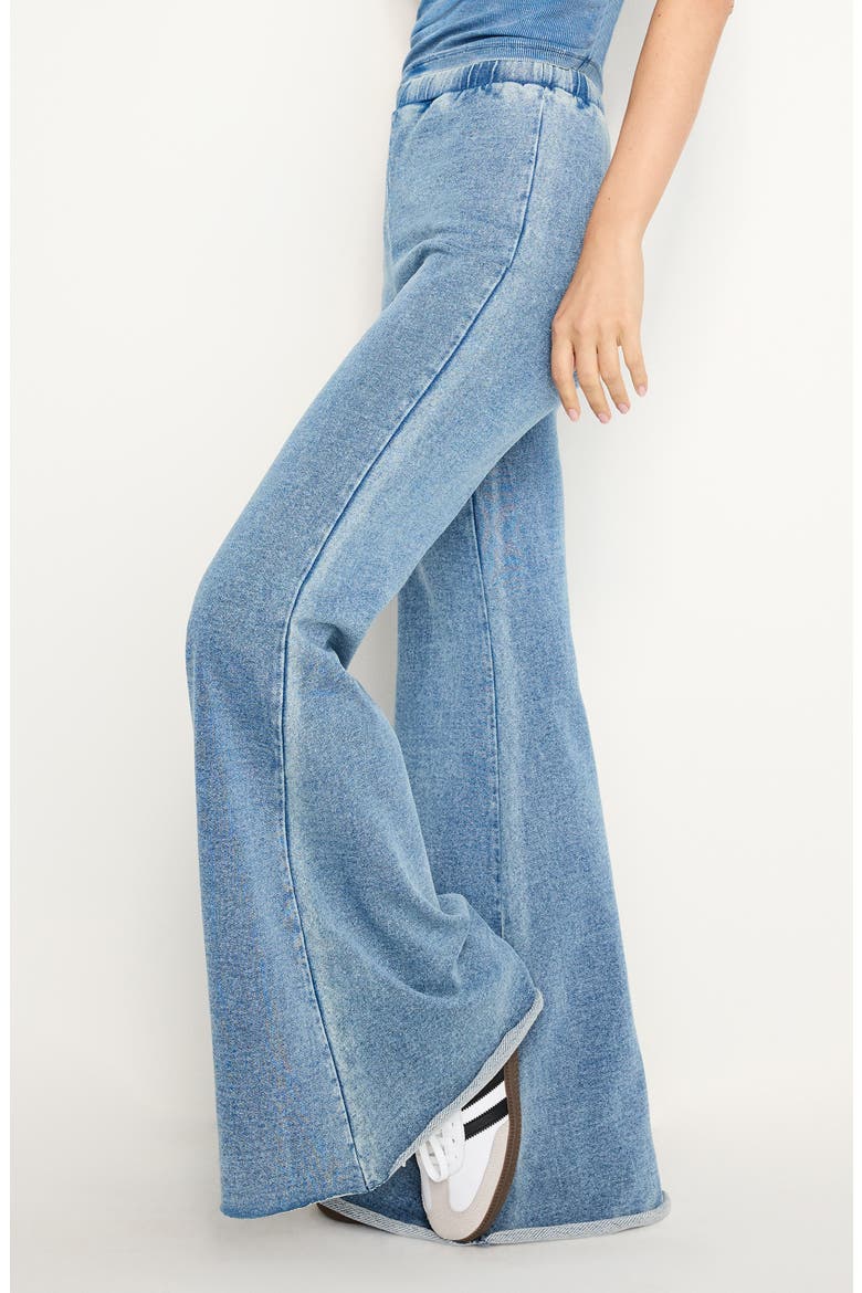 Jeanius Flare Cotton French Terry Pants, Alternate, color, INDIGO586
