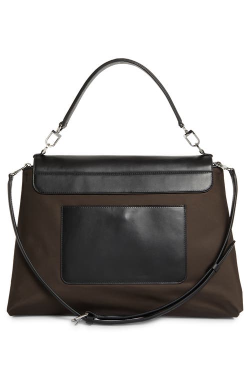 Totême Toteme T-lock Mixed Media Satchel In Brown
