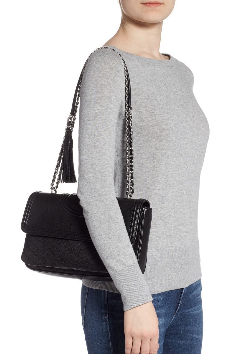 Tory Burch Fleming Leather Convertible Shoulder Bag, Alternate, color,