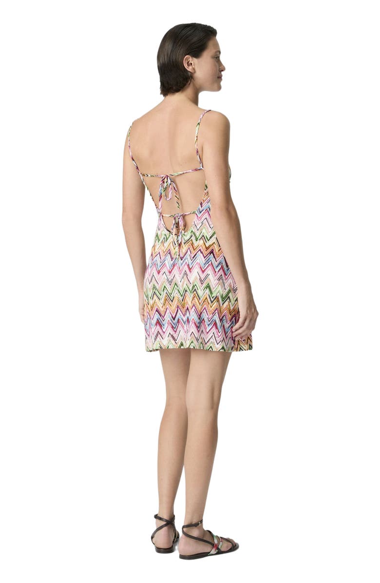 Missoni Mini Dress In Stretch Viscose With Lace And Zigzag Motif, Alternate, color, Multicoloured