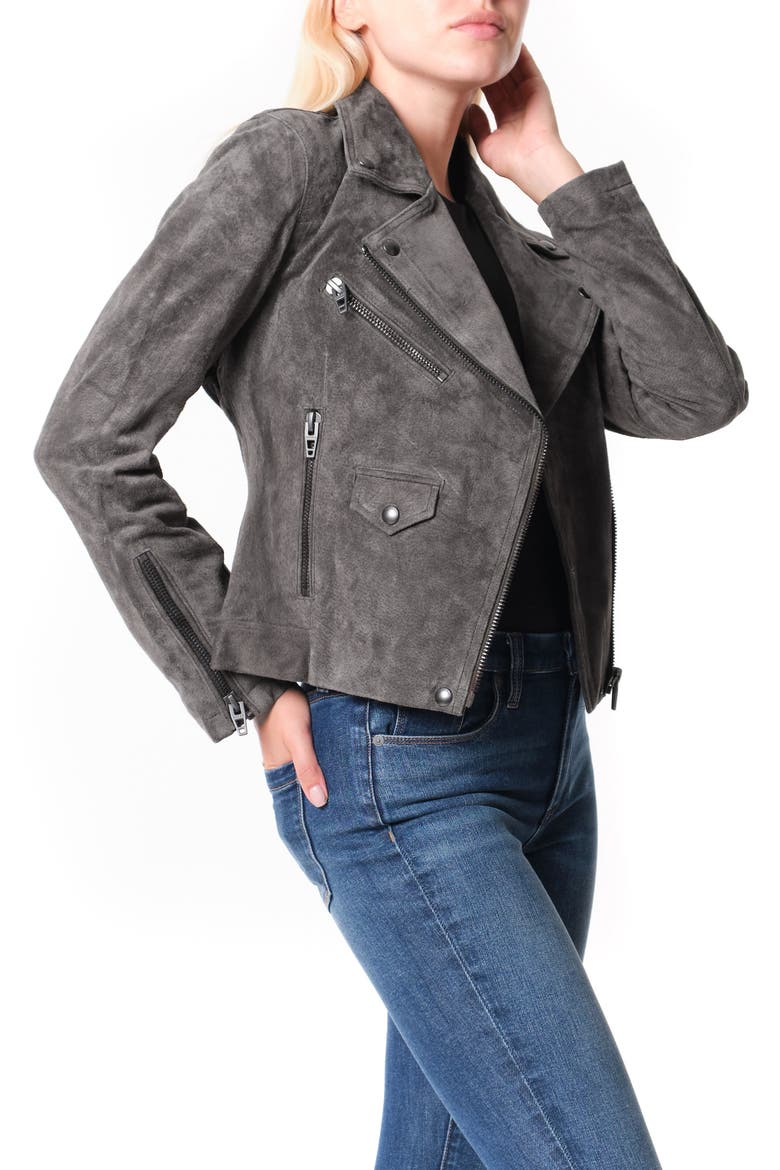 Vital Signs Suede Moto Jacket, Alternate, color, ROAD TRIP