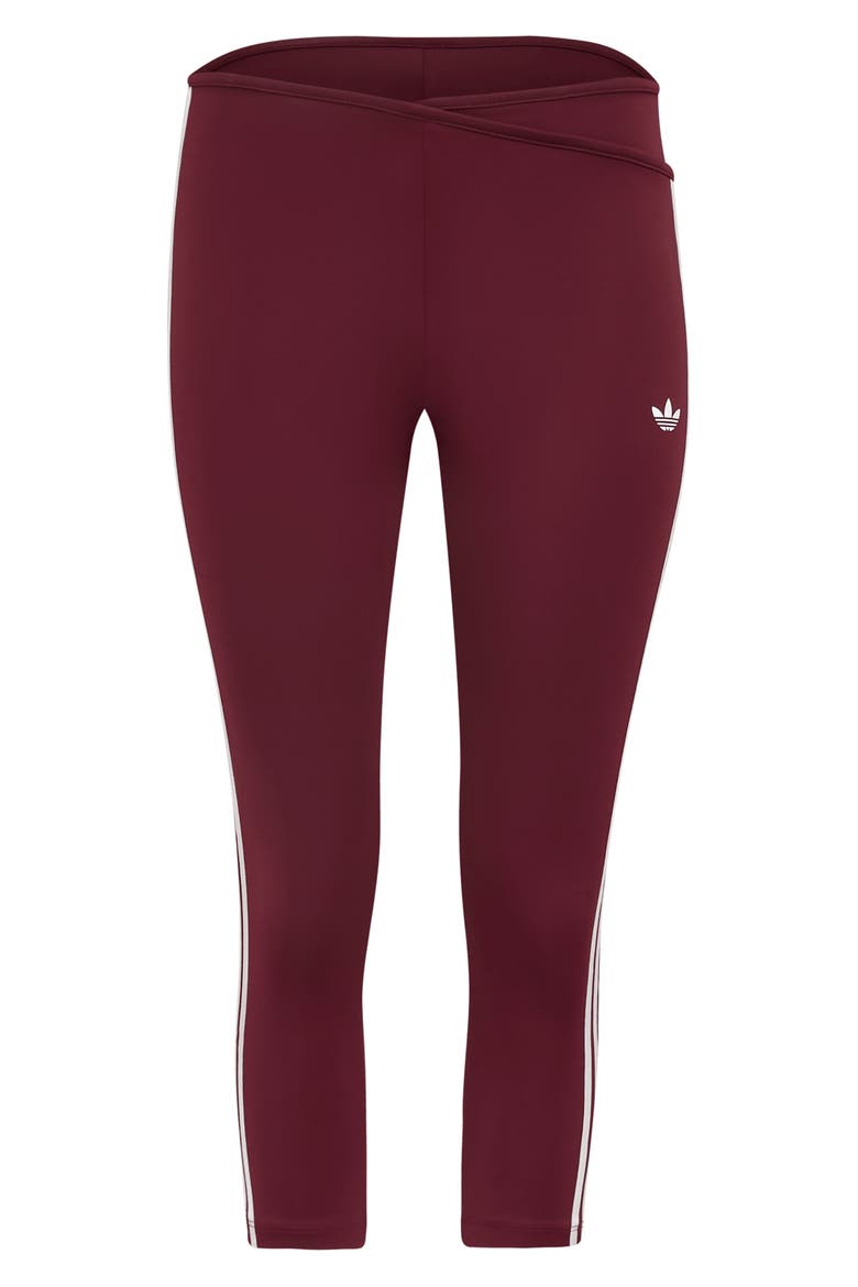 Crossover Waist Capri Leggings, Main, color, MAROON