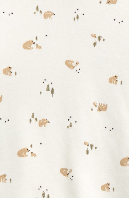 NORDSTROM NORDSTROM BEAR PRINT COTTON TOP & DRAWSTRING PANTS SET