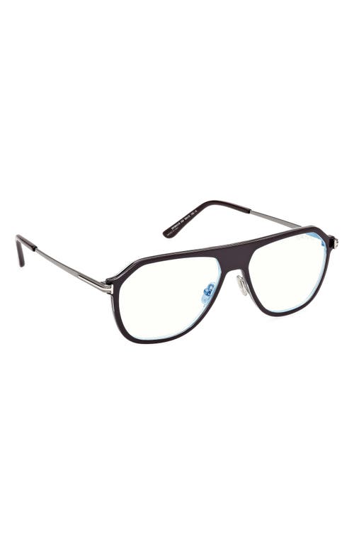 Tom Ford 56mm Pilot Blue Light Blocking Optical Glasses