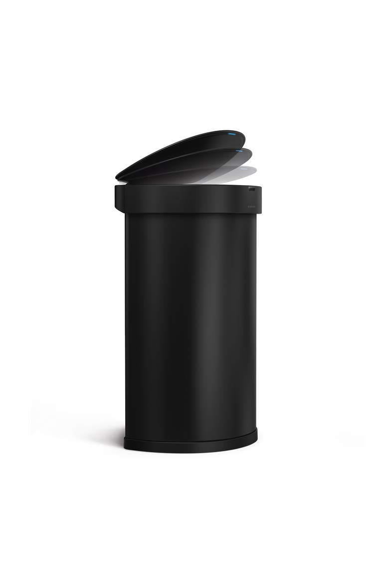 45L semi-round sensor can, Alternate, color, Matte Black