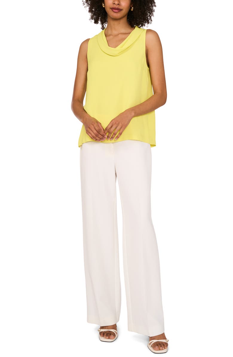 Vince Camuto Cowl Neck Sleeveless Blouse, Alternate, color, Limoncello