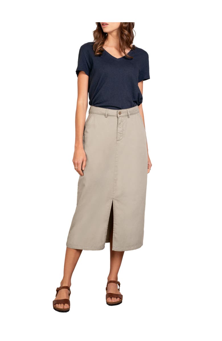 Celtic & Co. Twill Midi Skirt, Alternate, color, Stone