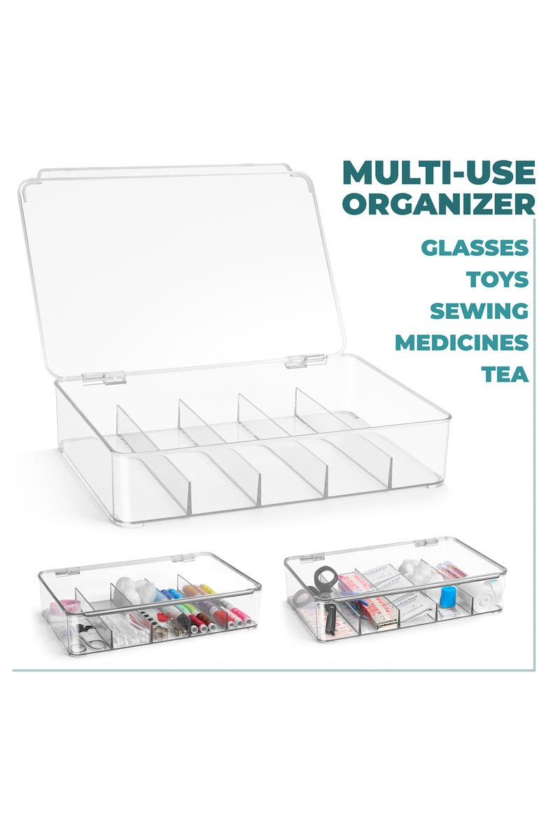 2-Pack Stackable Clear Eyewear Cases, Alternate, color, CLEAR