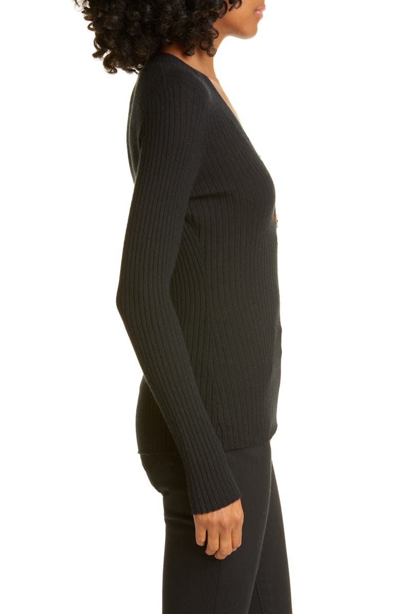 autumn cashmere Ribbed Cashmere Henley Sweater, Alternate, color, 