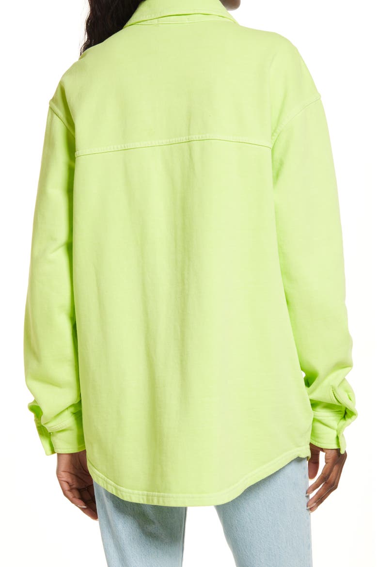 Cotton Fleece Shacket, Alternate, color, ELECTRIC LIME002