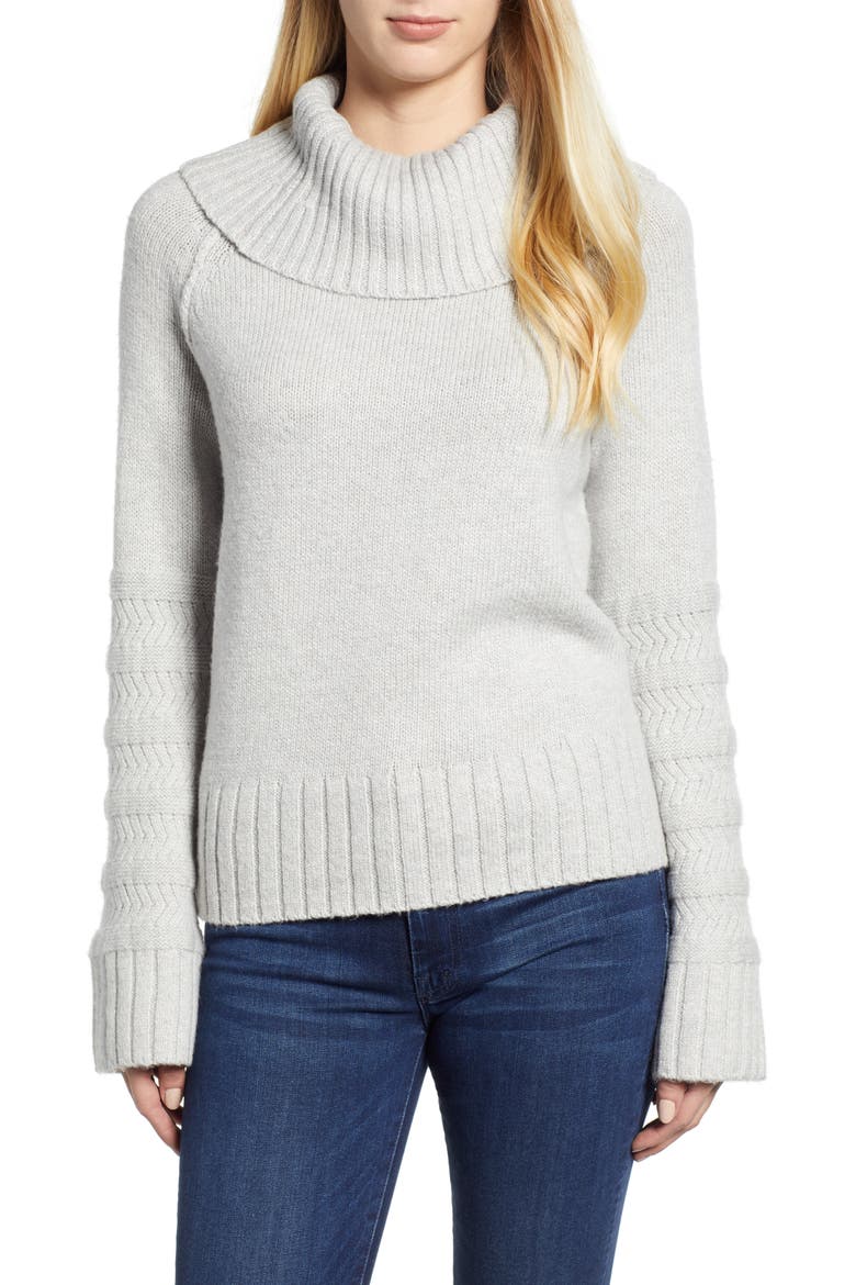 Turtleneck Sweater, Main, color, GREY LIGHT HEATHER