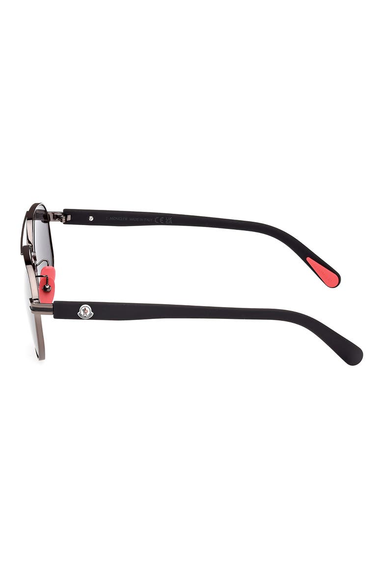 56mm Aviator Sunglasses, Alternate, color, SHINY GUNMETAL / SMOKE