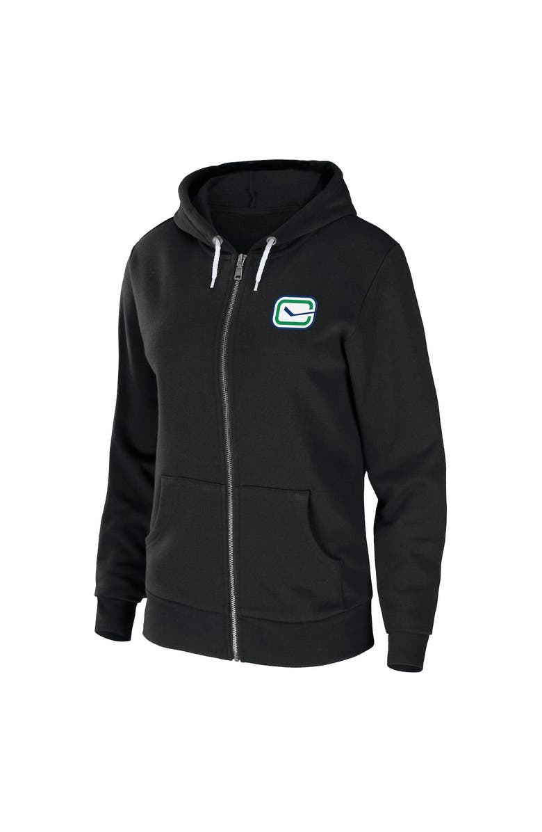 WEAR by Erin Andrews Women's WEAR by Erin Andrews Black Vancouver Canucks Sponge Fleece Full-Zip Hoodie, Alternate, color, 