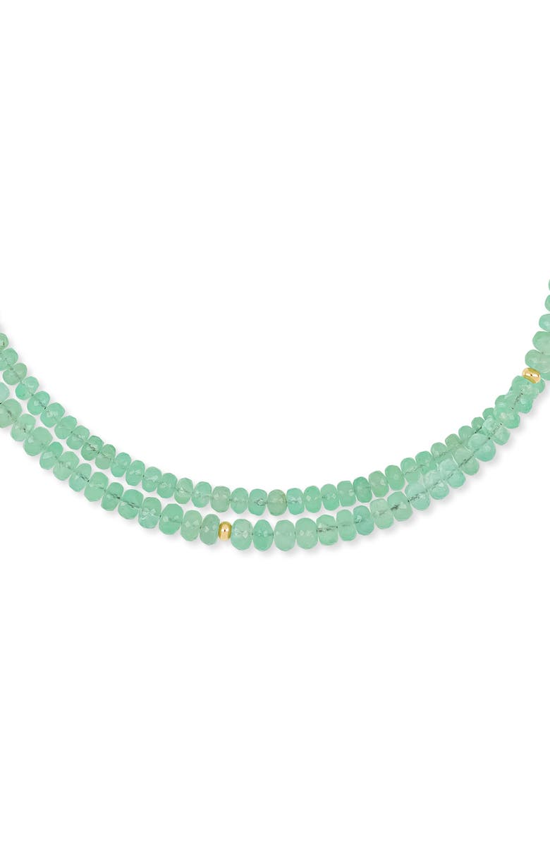 Bony Levy 14K Gold Iris Emerald Beaded Tennis Necklace, Alternate, color, Green