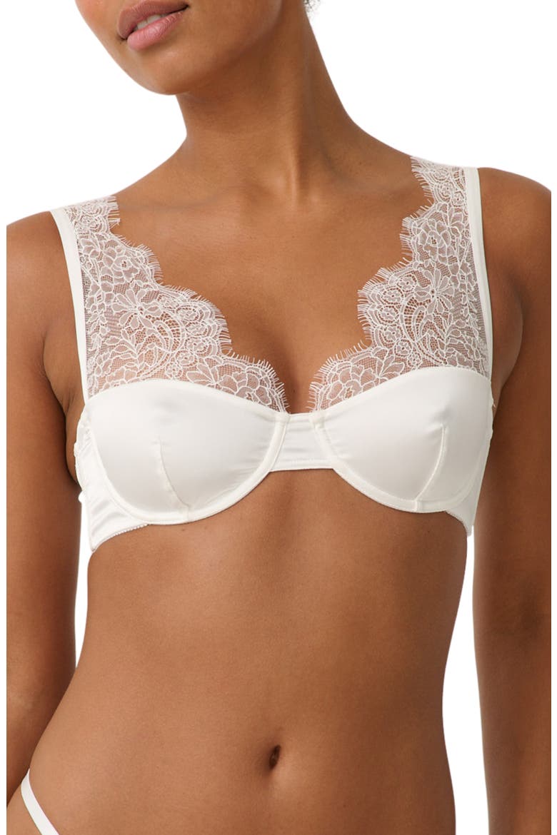 Milly Lace Underwire Bra, Main, color, IVORY