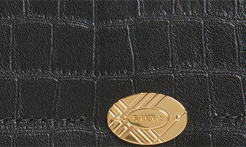 Burberry Cotswolds Croc Embossed Leather Wallet On A Chain In Black