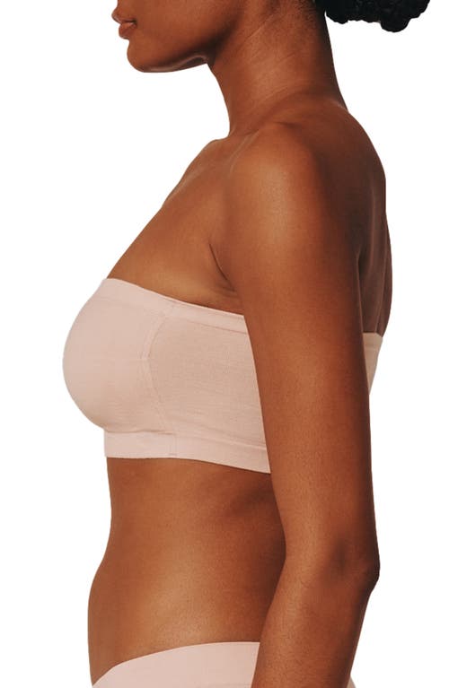 Thirdlove Seamless Cloud Cotton Wireless Bandeau Bra In Pink
