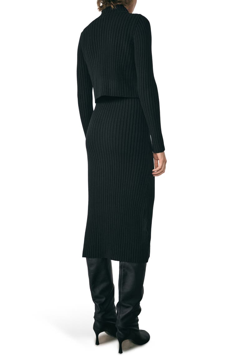 Sleeveless Knit Dress & Cardigan Set, Alternate, color, BLACK