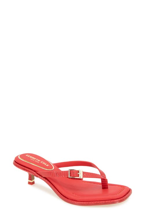 Kenneth Cole Gillie Kitten Heel Slide Sandal In Red Lizard