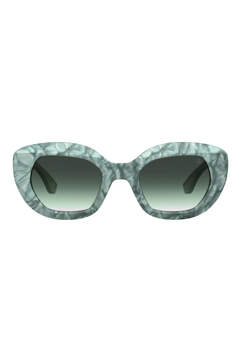 51mm Gradient Butterfly Sunglasses, Main, color, MARBLE GREEN/ GREEN SHADED