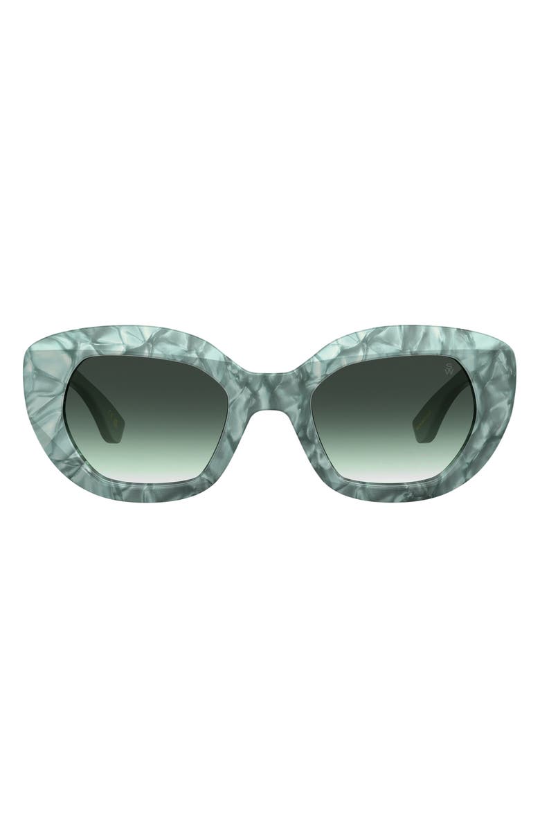 Stuart Weitzman 51mm Gradient Butterfly Sunglasses, Main, color, Marble Green/ Green Shaded