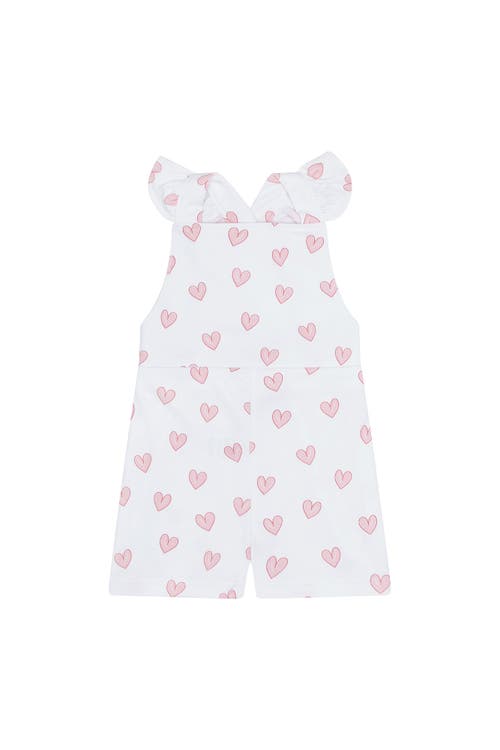 Nellapima Pink Heart Print Romper In White