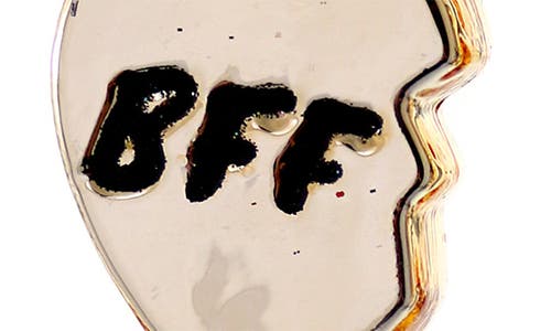 Cody Foster & Co. Bff Heart Set Of 2 Glass Ornaments In Gold