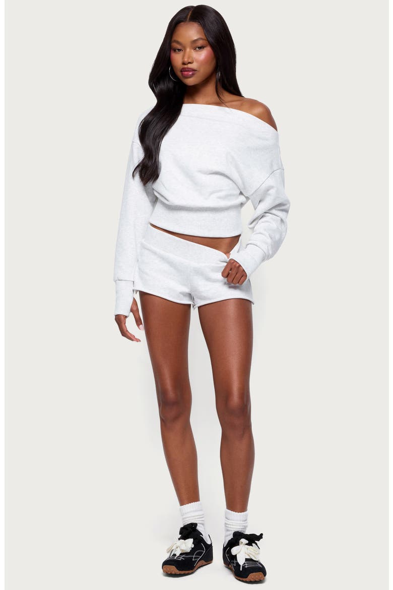 Hennie Off Shoulder Sweatshirt, Alternate, color, LIGHT-GRAY-MELANGE