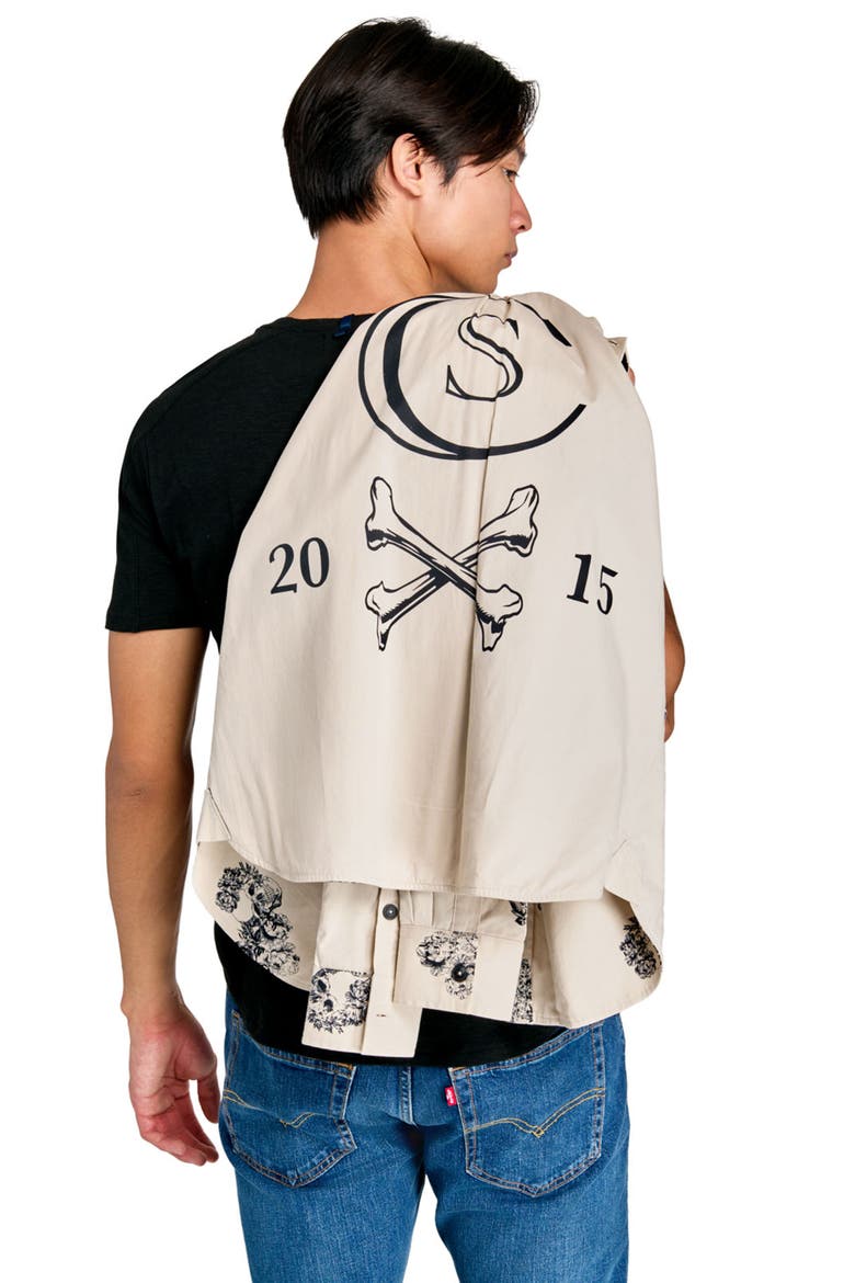 Slim Fit Skull Shirt Jacket, Alternate, color, ECRU