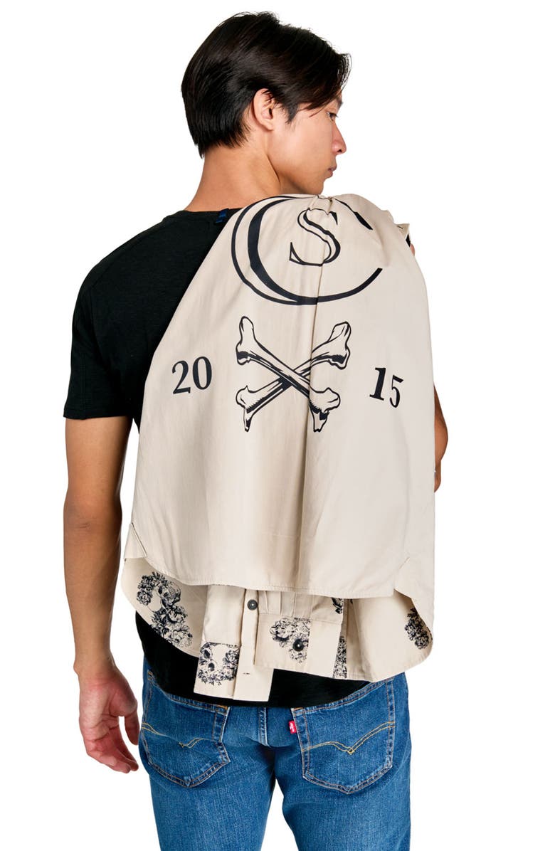 CONSTRUCT Slim Fit Skull Shirt Jacket, Alternate, color, Ecru