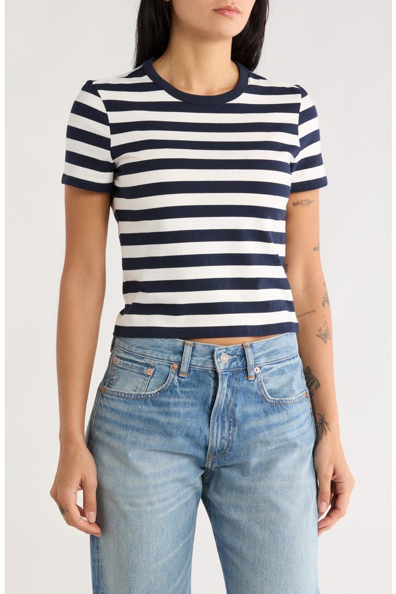 Striped Baby T-Shirt, Main, color, ECRU/ NAVY WIDE STRIPE