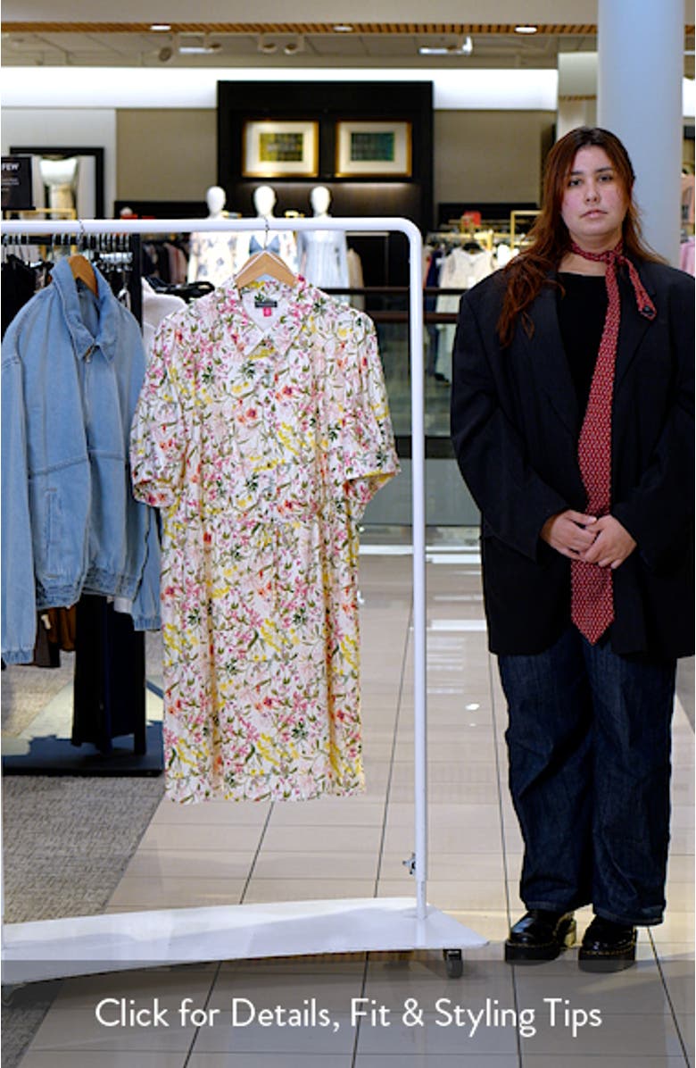 Floral Short Sleeve Shirtdress, sales video thumbnail