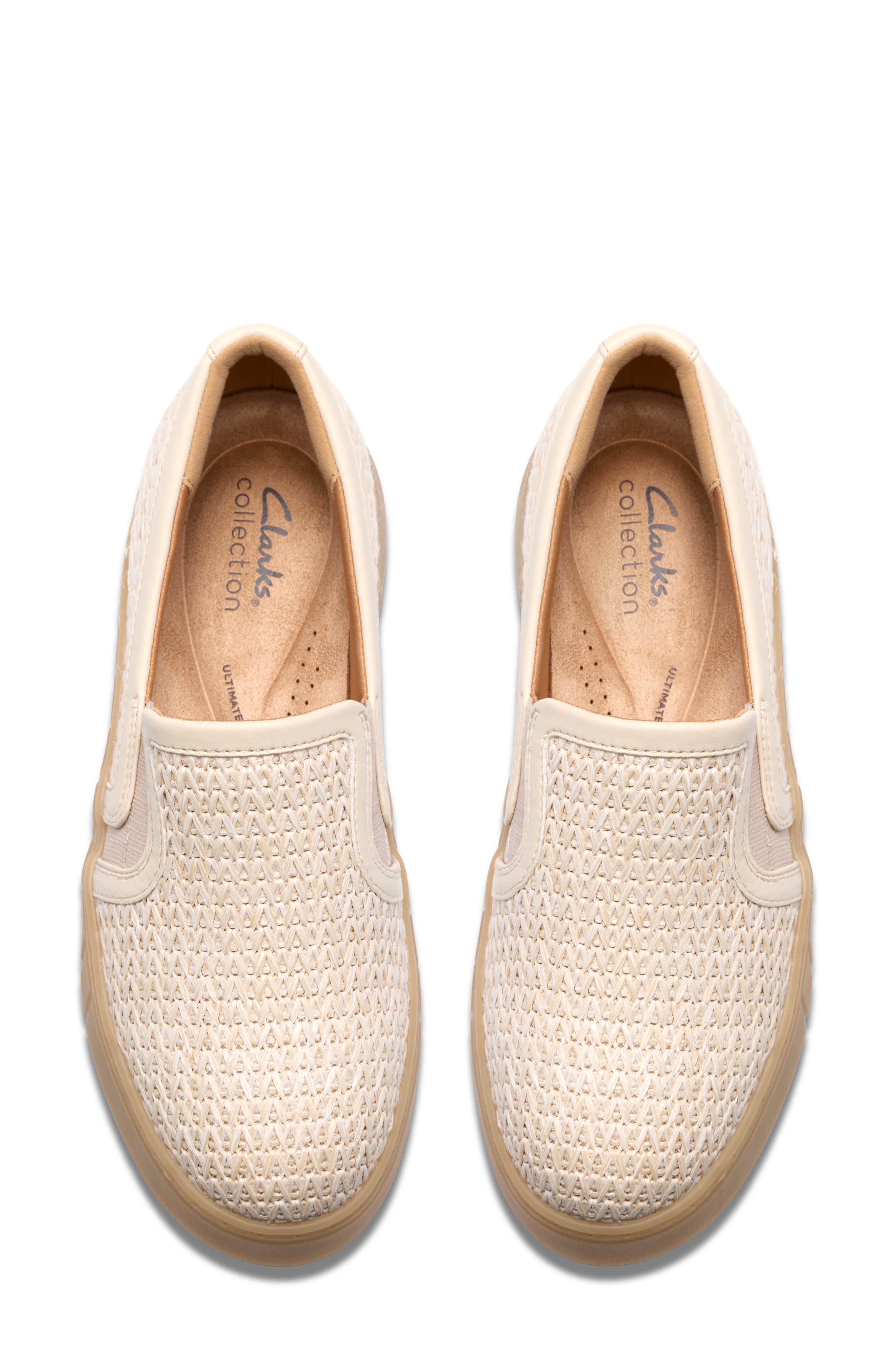 Clarks<sup>®</sup> Mykah Shine Platform Slip-On Sneaker - Wide Width Available, Alternate, color, Natural Raffia