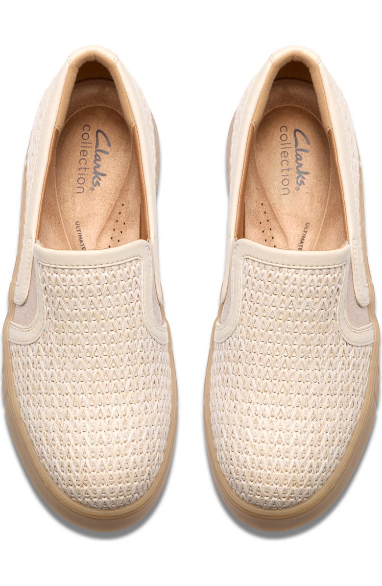 Clarks<sup>®</sup> Mykah Shine Platform Slip-On Sneaker - Wide Width Available, Alternate, color, Natural Raffia