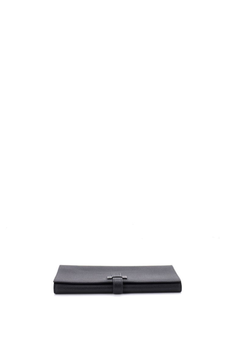 New H Passant Wallet Leather Long, Alternate, color, Noir
