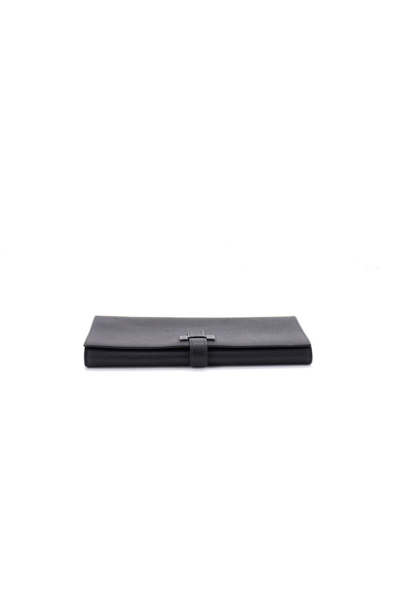 Pre-Owned Hermes New H Passant Wallet Leather Long, Alternate, color, Noir