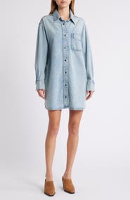 FRAME The Denim Organic Cotton Blend Shirt Dress