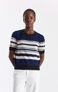 WISPR Textured Stripe Crewneck Top