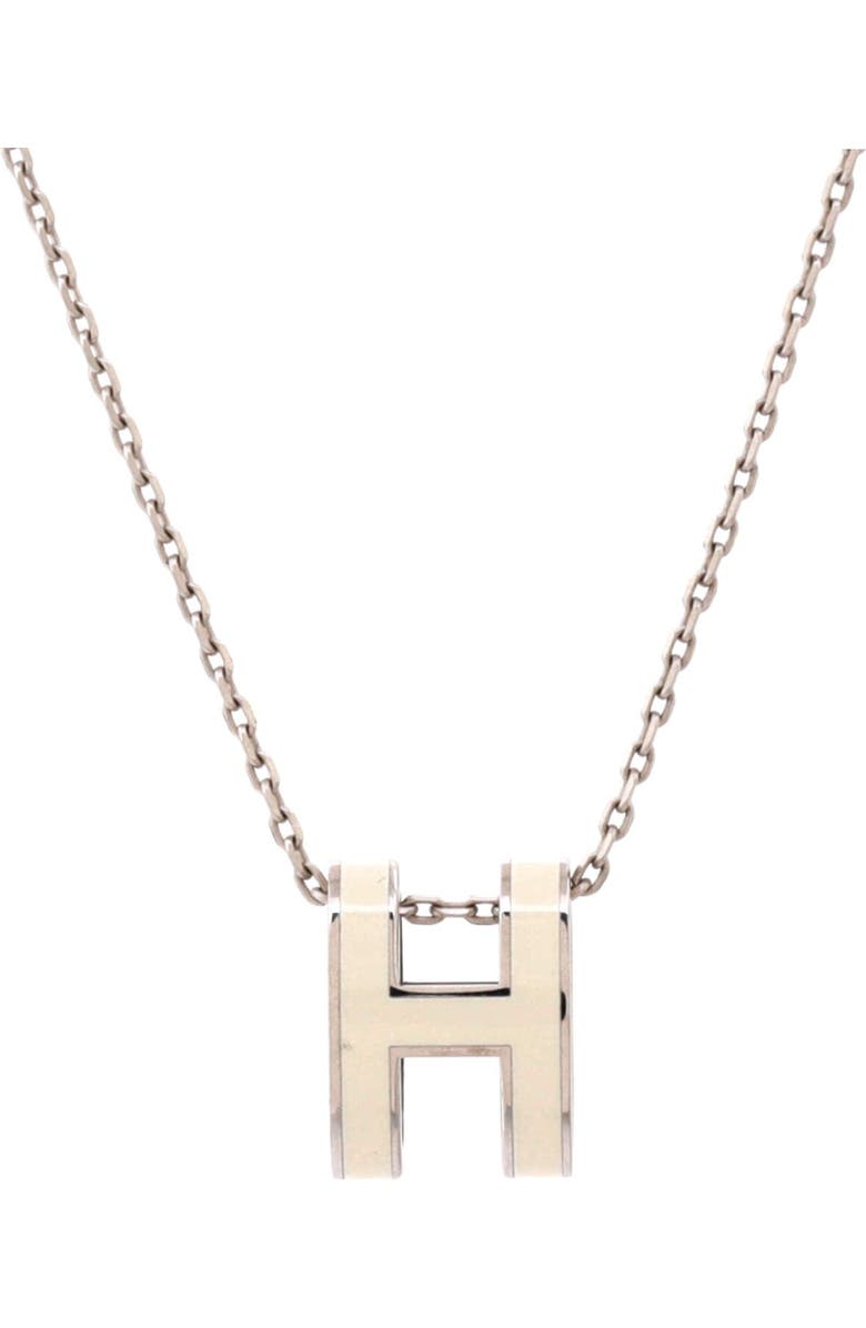 Pre-Owned Hermes Pop H Pendant Chain Necklace Metal and Enamel Mini, Main, color, Metallic