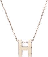 Pre-Owned Hermes Pop H Pendant Chain Necklace Metal and Enamel Mini