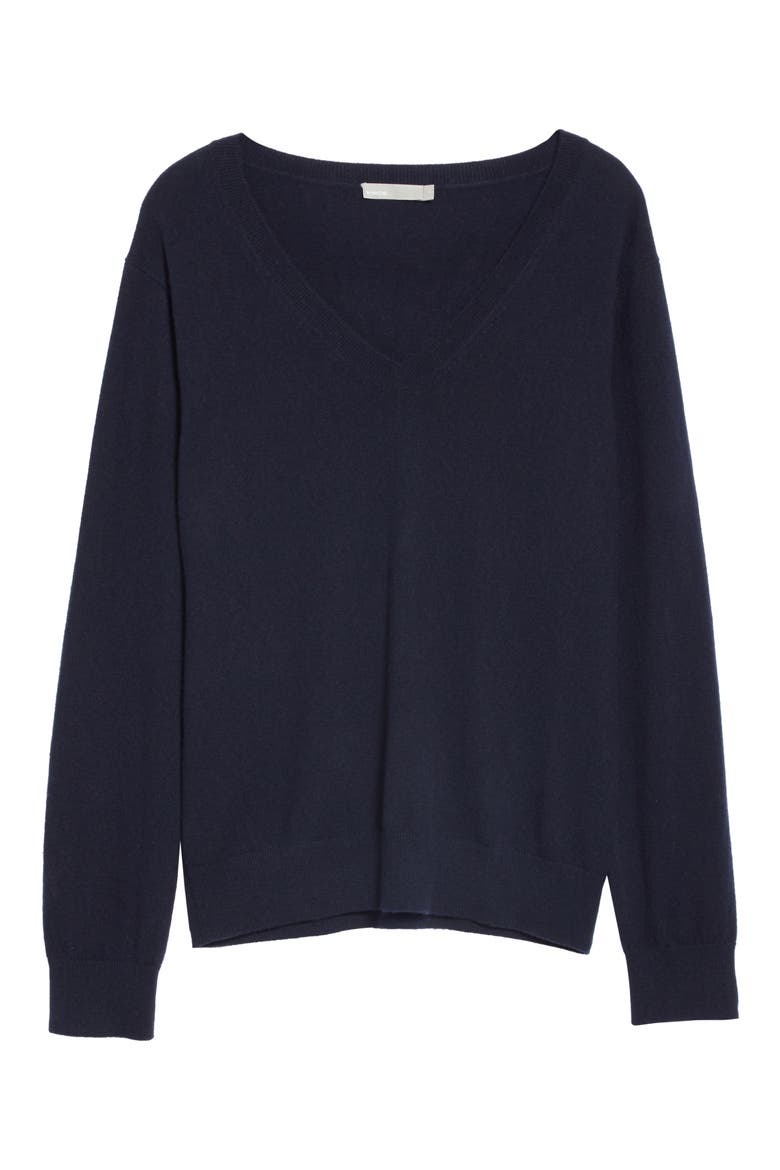 Weekend V-Neck Cashmere Sweater, Alternate, color, COASTAL