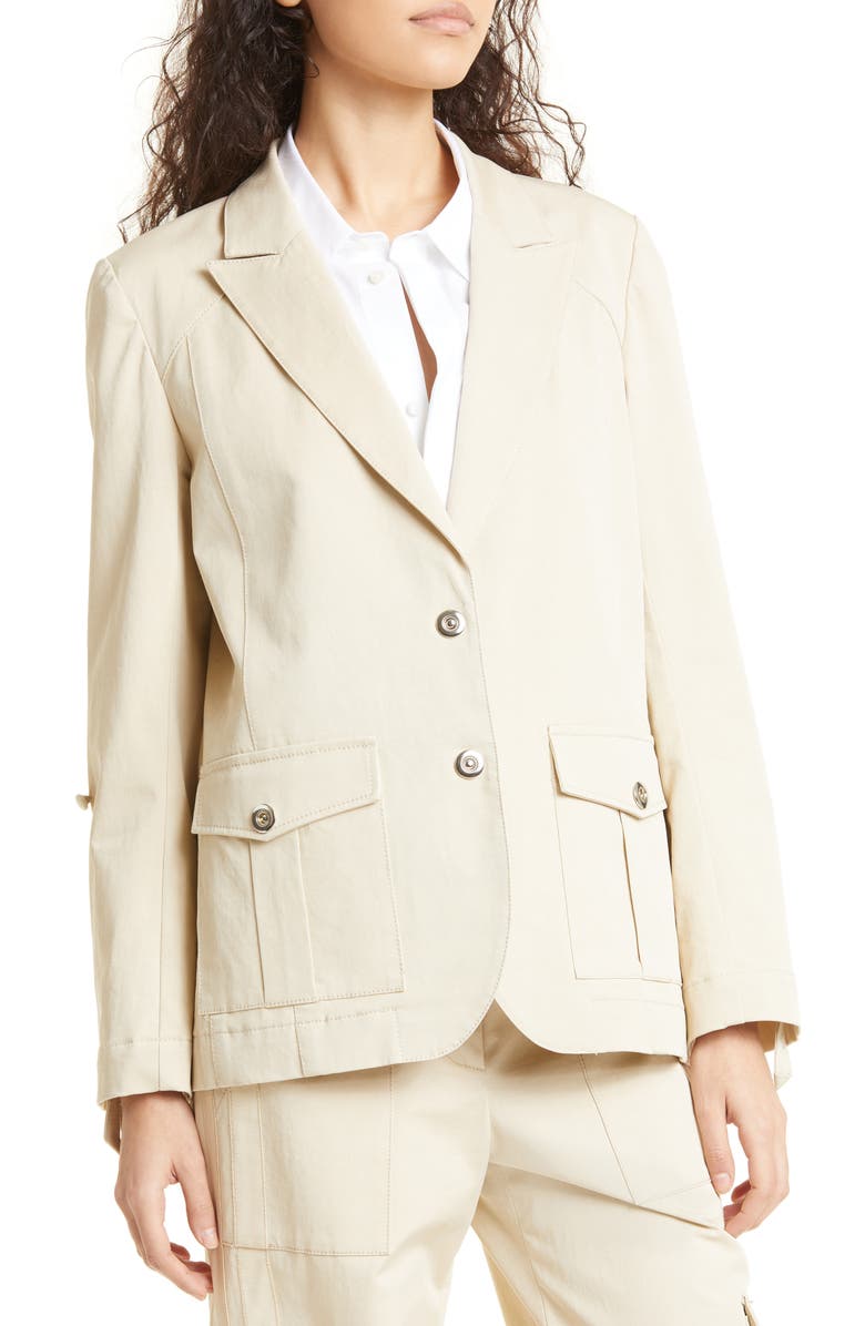 TWP Bell Stretch Cotton Blazer, Alternate, color, Khaki