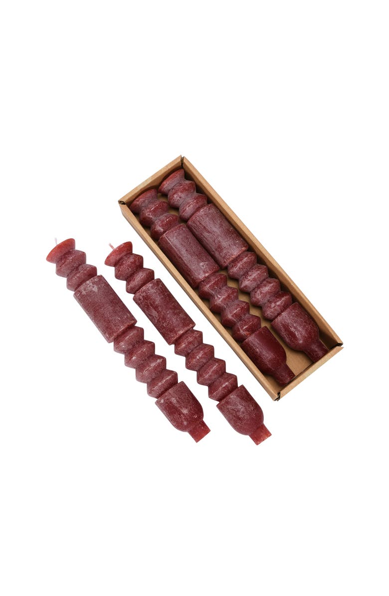 Storied Home Unscented Taper Candles in Box, Main, color, Red