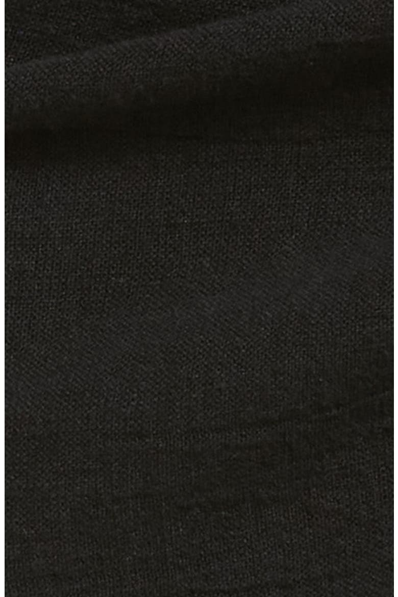 Sirena Tassel Linen Blend Sarong, Alternate, color, BLACK CRINKLE LINEN