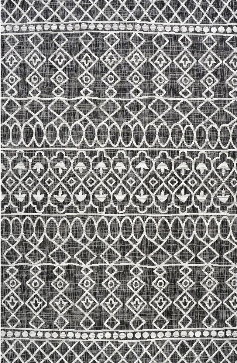 JONATHAN Y Kafel  Bohemian Indoor/Outdoor Area Rug, Main, color, Black/Ivory