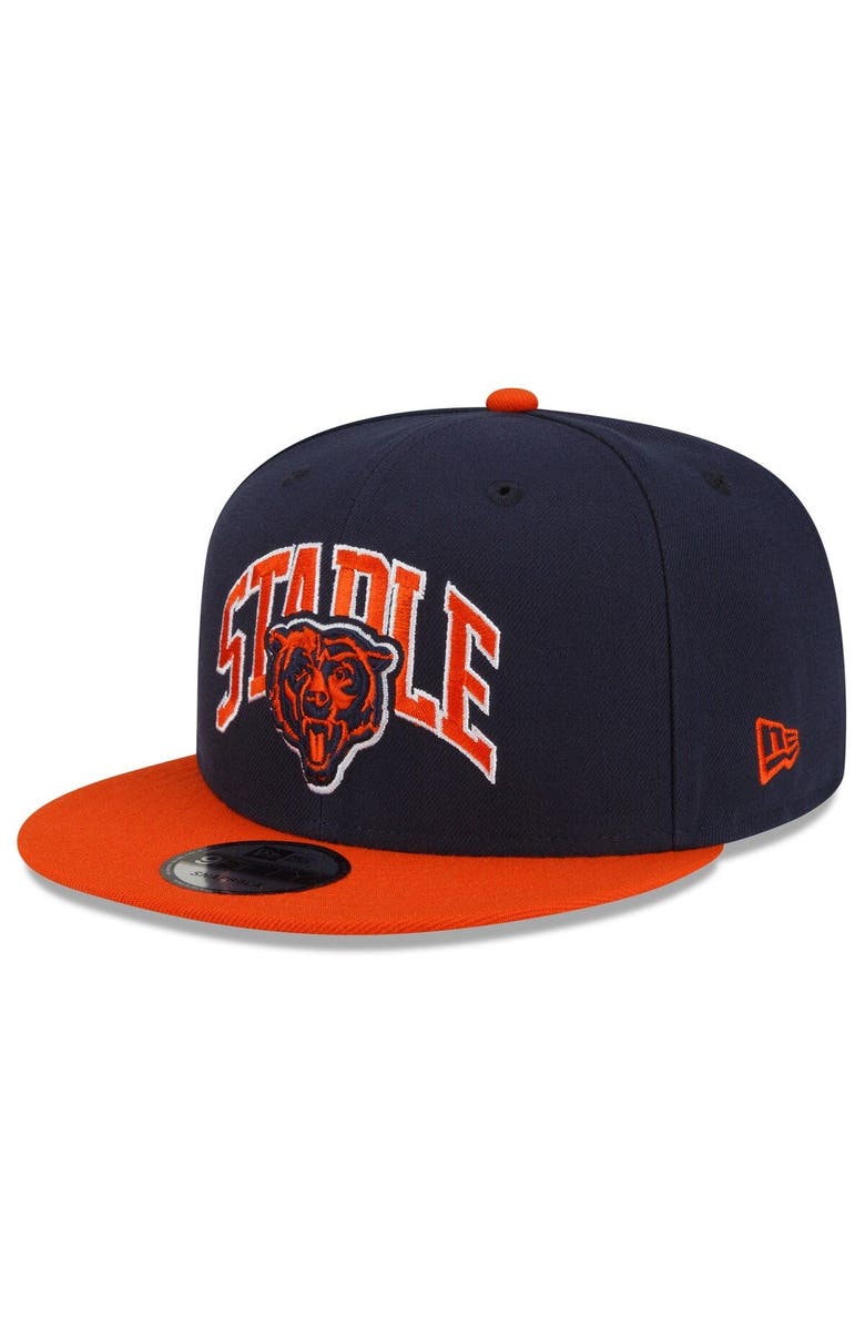 New Era x Staple Men's New Era Navy/Orange Chicago Bears NFL x Staple Collection 9FIFTY Snapback Adjustable Hat, Alternate, color, 