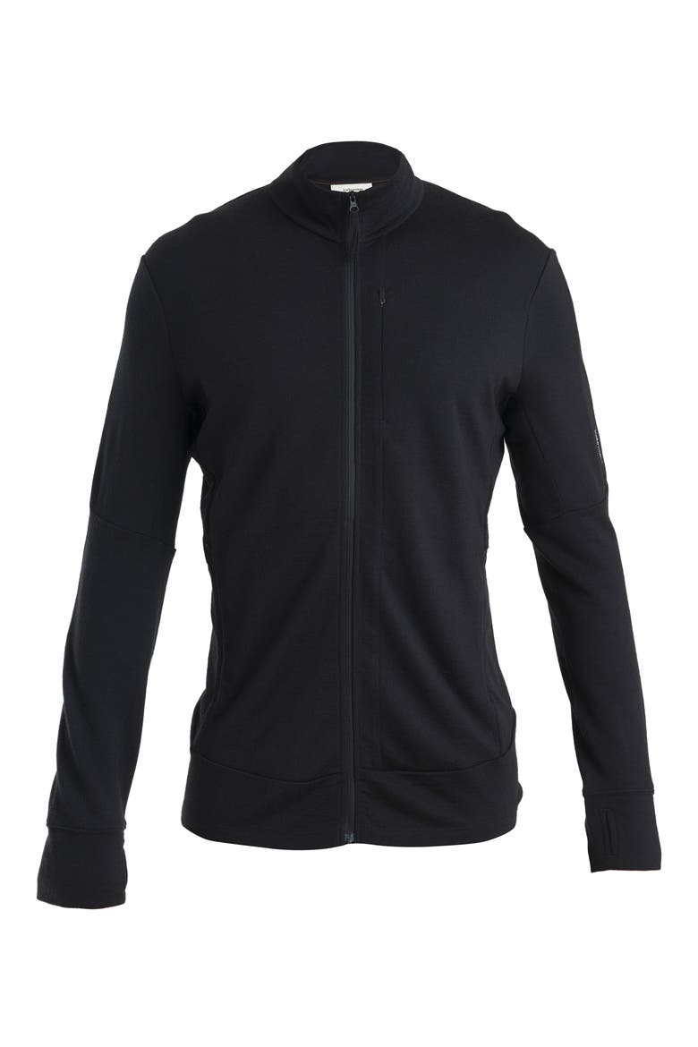 Men's Merino 260 Quantum Long Sleeve Zip Jacket, Alternate, color, BLACK
