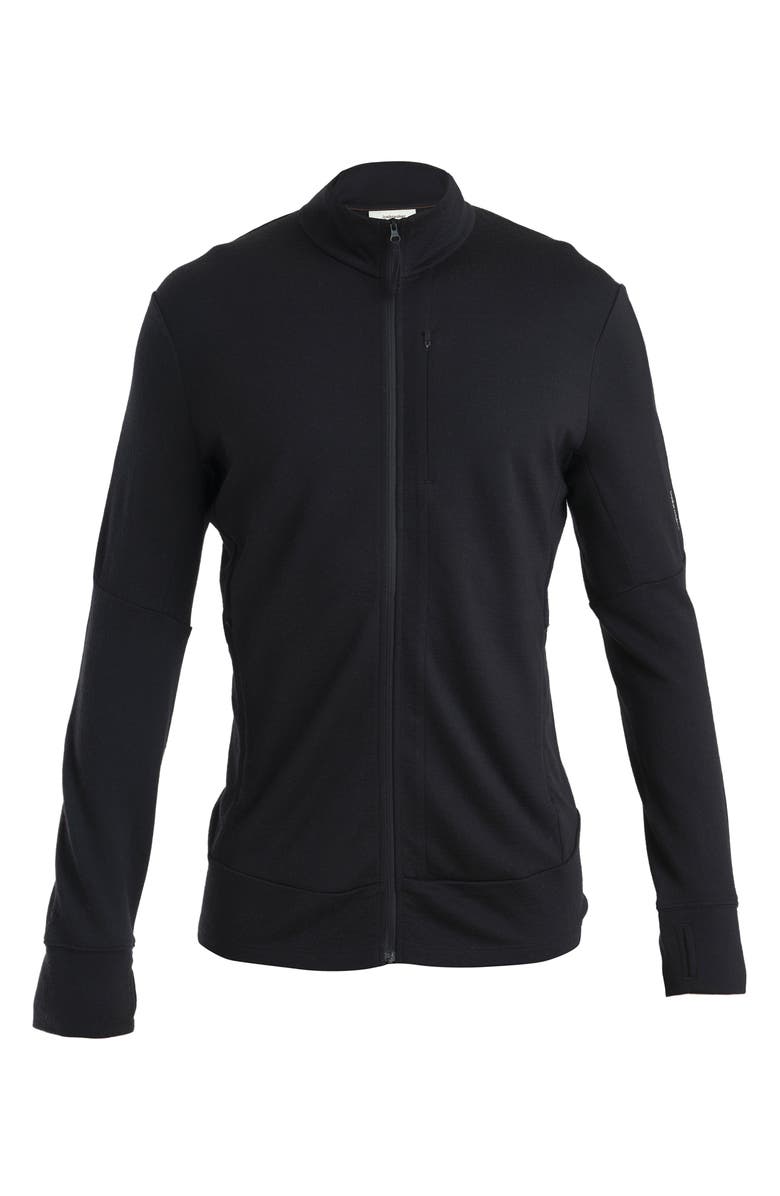 Icebreaker Men's Merino 260 Quantum Long Sleeve Zip Jacket, Alternate, color, Black