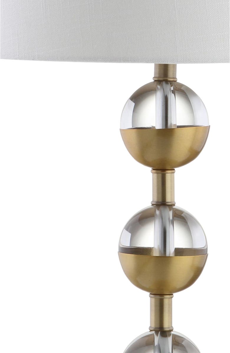 JONATHAN Y Avery 27.5" Crystal LED Table Lamp, Clear/Brass Gold, Alternate, color, Clear/Brass Gold